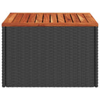 vidaXL Gartentisch Schwarz 55 x 55 x 37 cm Poly Rattan und Akazienholz