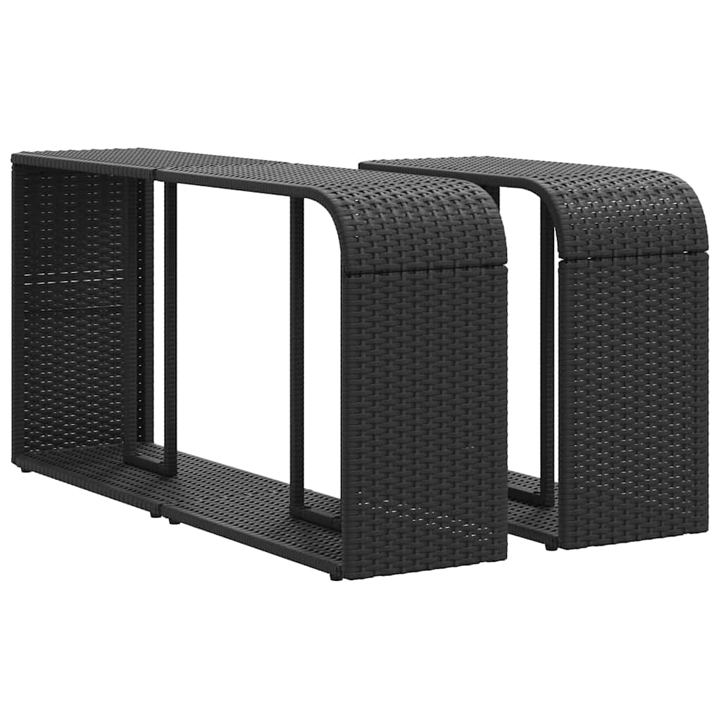 vidaXL Lagerregale 2 Stk. Schwarz Poly Rattan