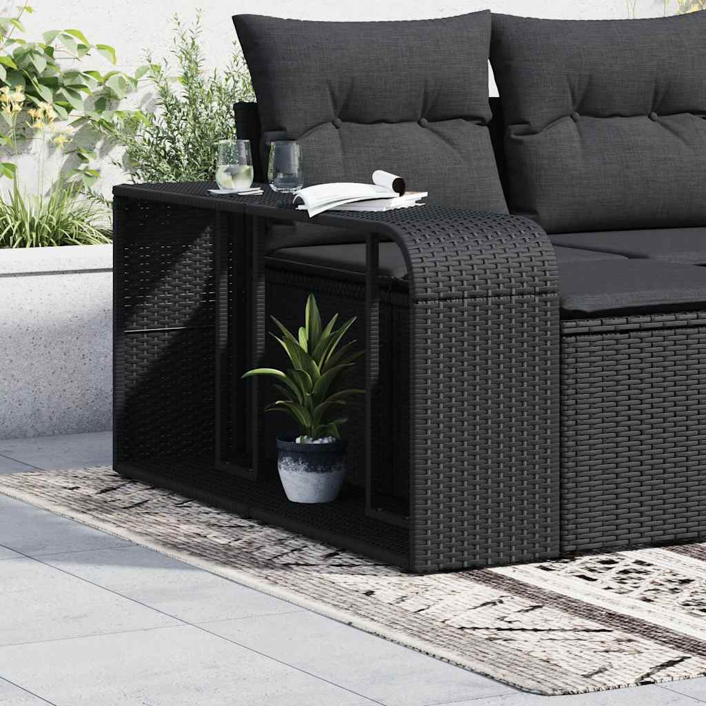 vidaXL Lagerregale 2 Stk. Schwarz Poly Rattan