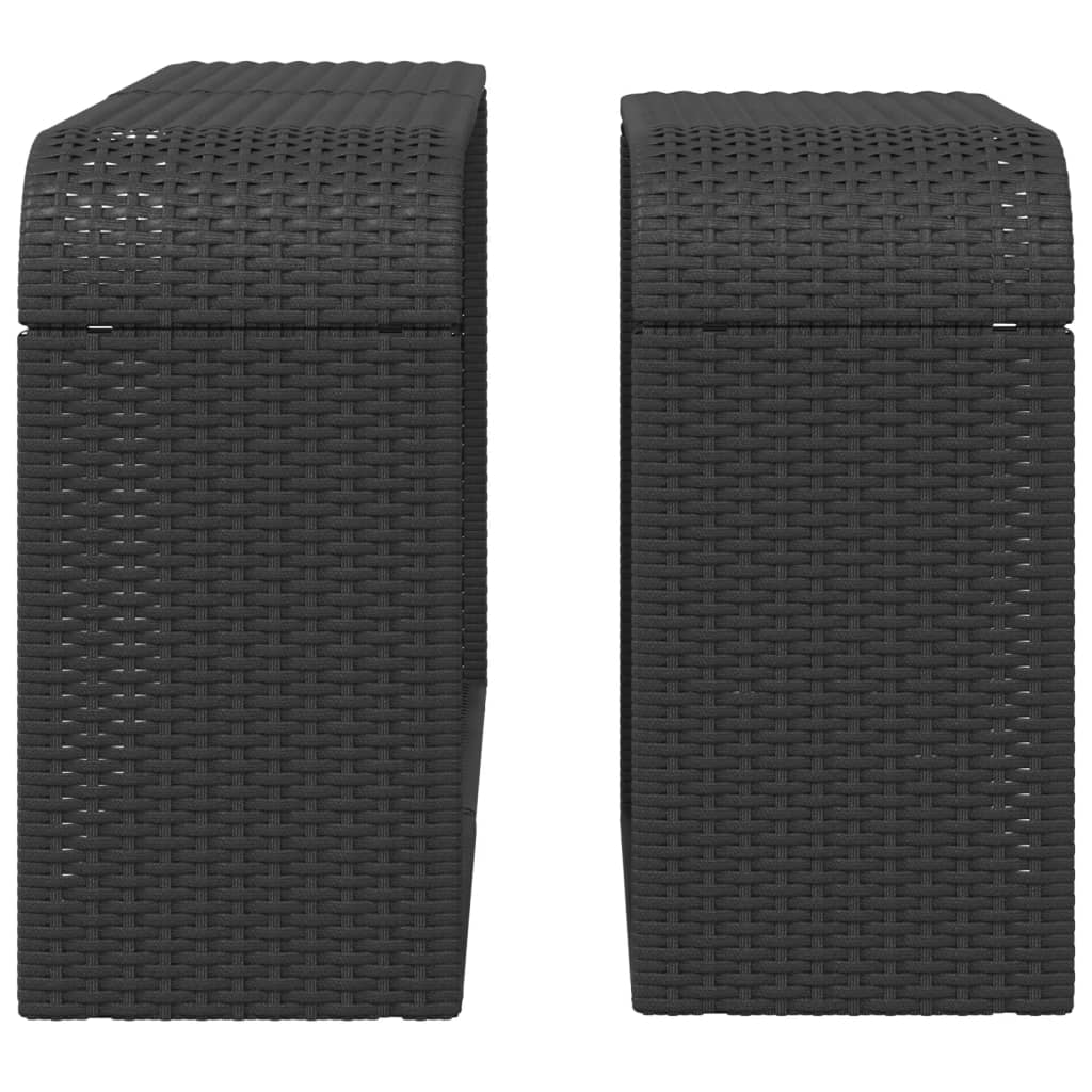 vidaXL Lagerregale 2 Stk. Schwarz Poly Rattan