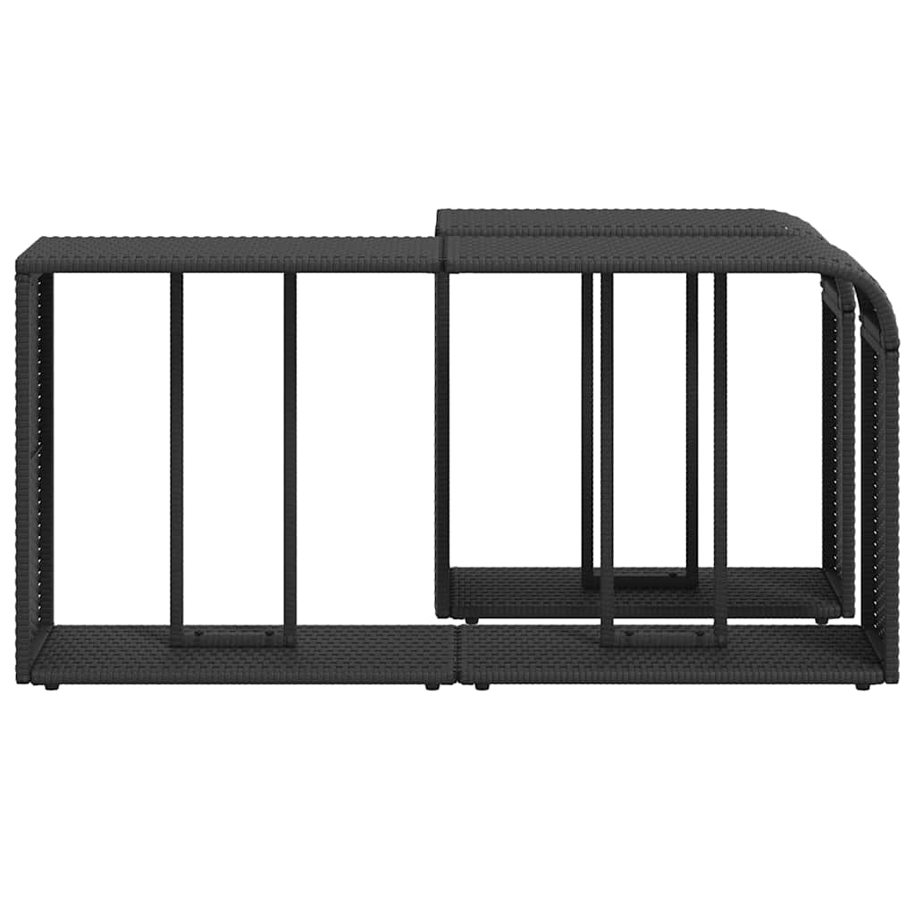 vidaXL Lagerregale 2 Stk. Schwarz Poly Rattan
