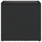 vidaXL Garten-Beistelltisch mit Glasplatte Schwarz 58x27,5x55cm Rattan