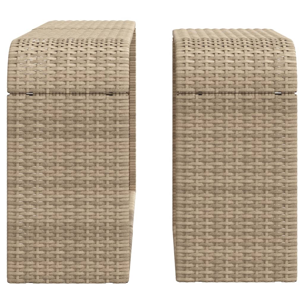 vidaXL Outdoor-Regale 2 Stk. Beige Poly Rattan