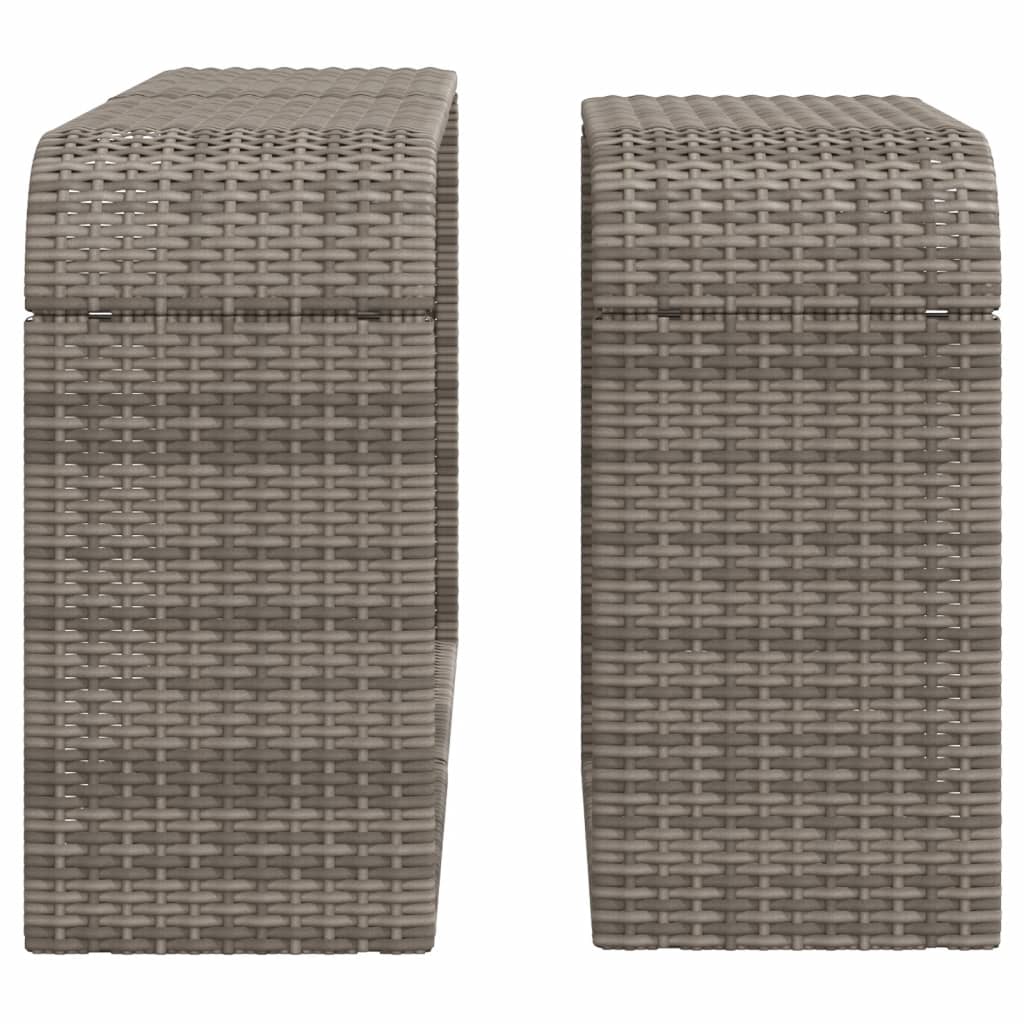 vidaXL Outdoor-Rgale 2 Stk. Grau Poly Rattan