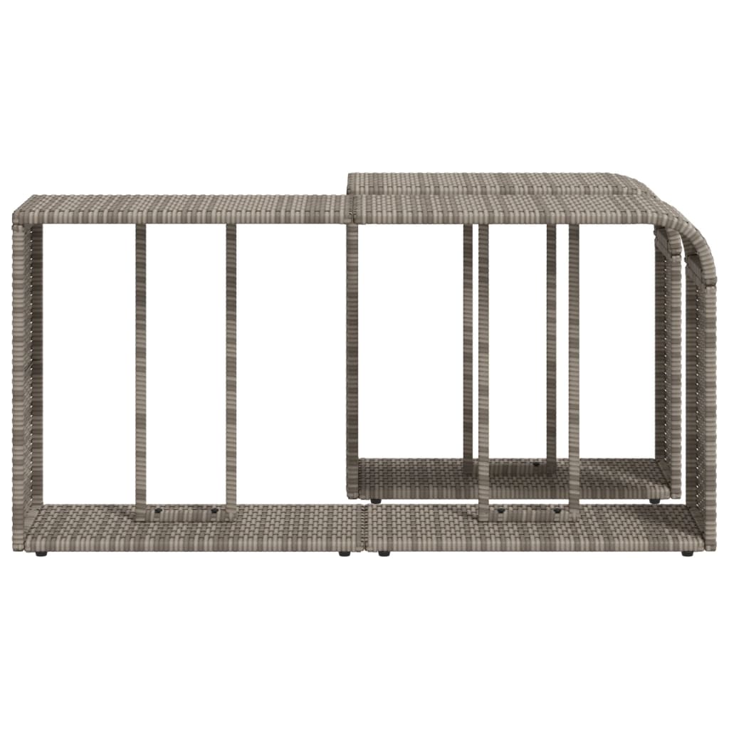 vidaXL Outdoor-Rgale 2 Stk. Grau Poly Rattan