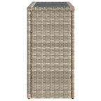 vidaXL Garten-Beistelltisch mit Glasplatte 58x27,5x55 cm Poly Rattan