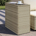vidaXL Garten-Beistelltisch mit Glasplatte 58x27,5x55 cm Poly Rattan