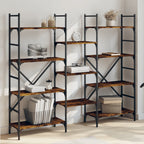 vidaXL Bücherregal Räuchereiche 78,5x33x82 cm Holzwerkstoff