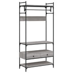 vidaXL Kleiderständer mit Schubladen Grau Sonoma 89x39x184,5 cm