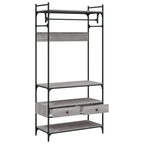 vidaXL Kleiderständer mit Schubladen Grau Sonoma 89x39x184,5 cm