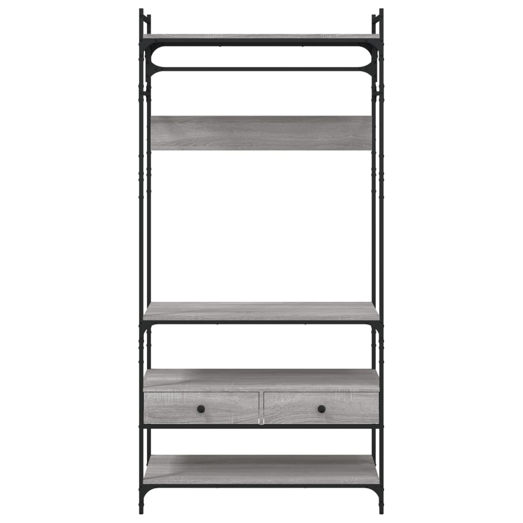 vidaXL Kleiderständer mit Schubladen Grau Sonoma 89x39x184,5 cm