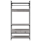 vidaXL Kleiderständer mit Schubladen Grau Sonoma 89x39x184,5 cm