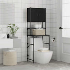 vidaXL Waschmaschinenschrank Schwarz 68x48,5x194 cm
