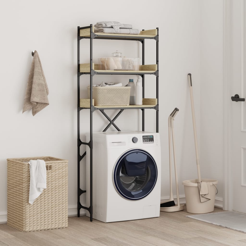 vidaXL Waschmaschinenregal Sonoma-Eiche 67x25x163 cm Holzwerkstoff