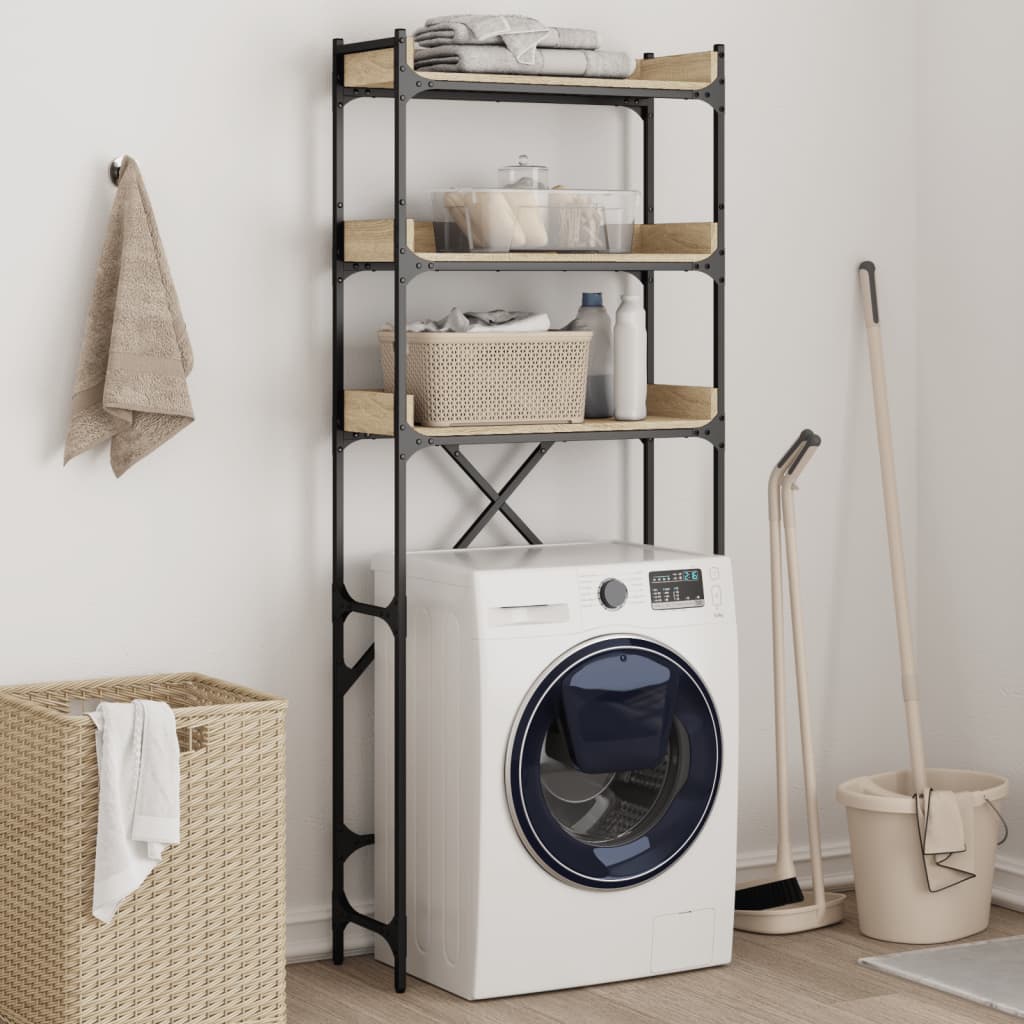 vidaXL Waschmaschinenregal Sonoma-Eiche 67x25x163 cm Holzwerkstoff