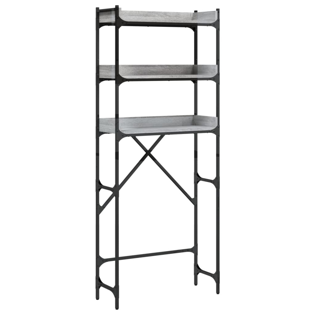 vidaXL Waschmaschinenregal Grau Sonoma 67x25x163 cm Holzwerkstoff