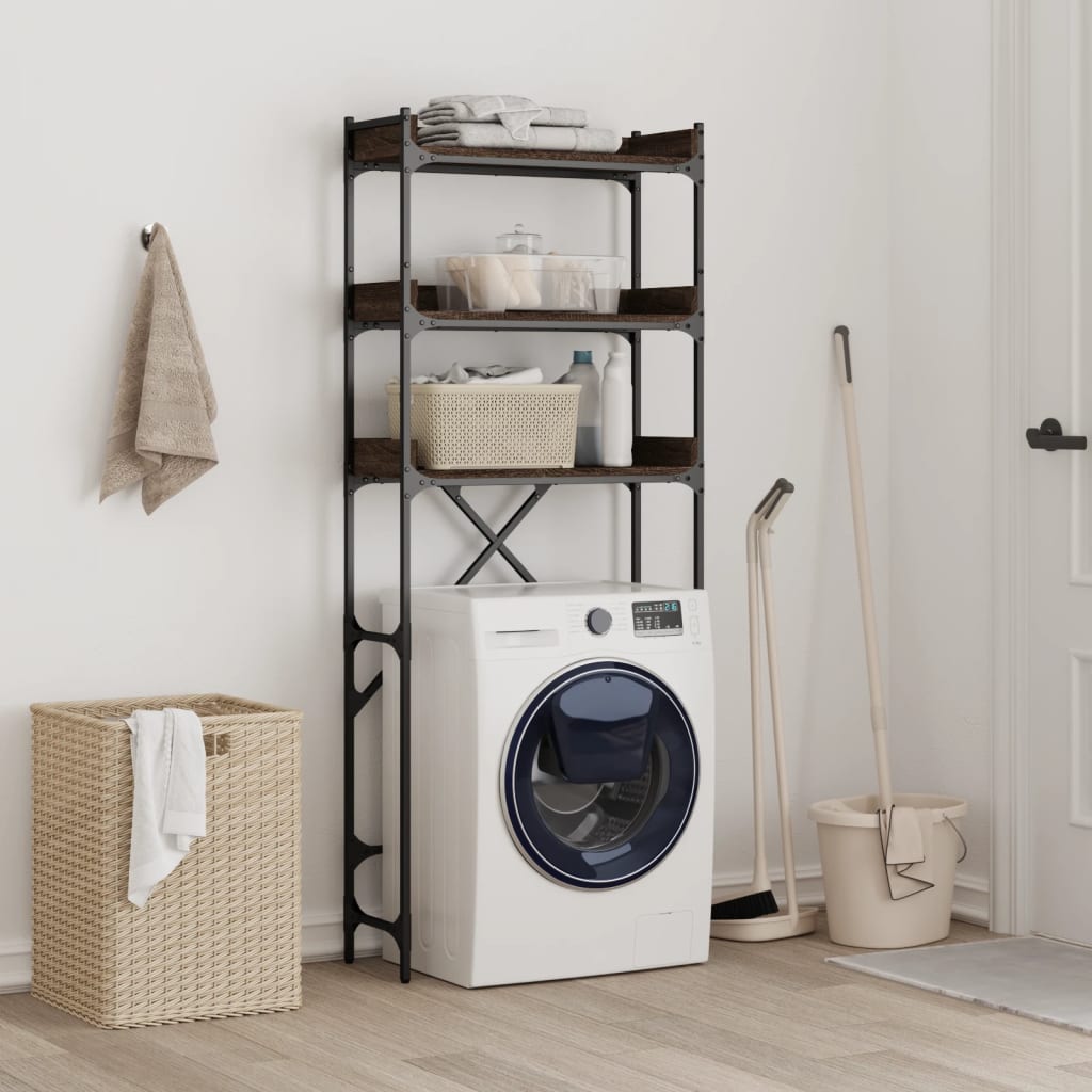 vidaXL Waschmaschinenregal Braun Eichen-Optik 67x25x163 cm