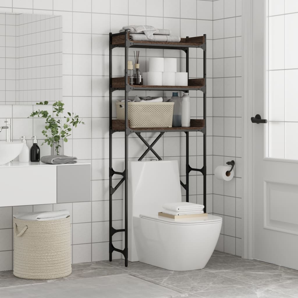 vidaXL Waschmaschinenregal Braun Eichen-Optik 67x25x163 cm