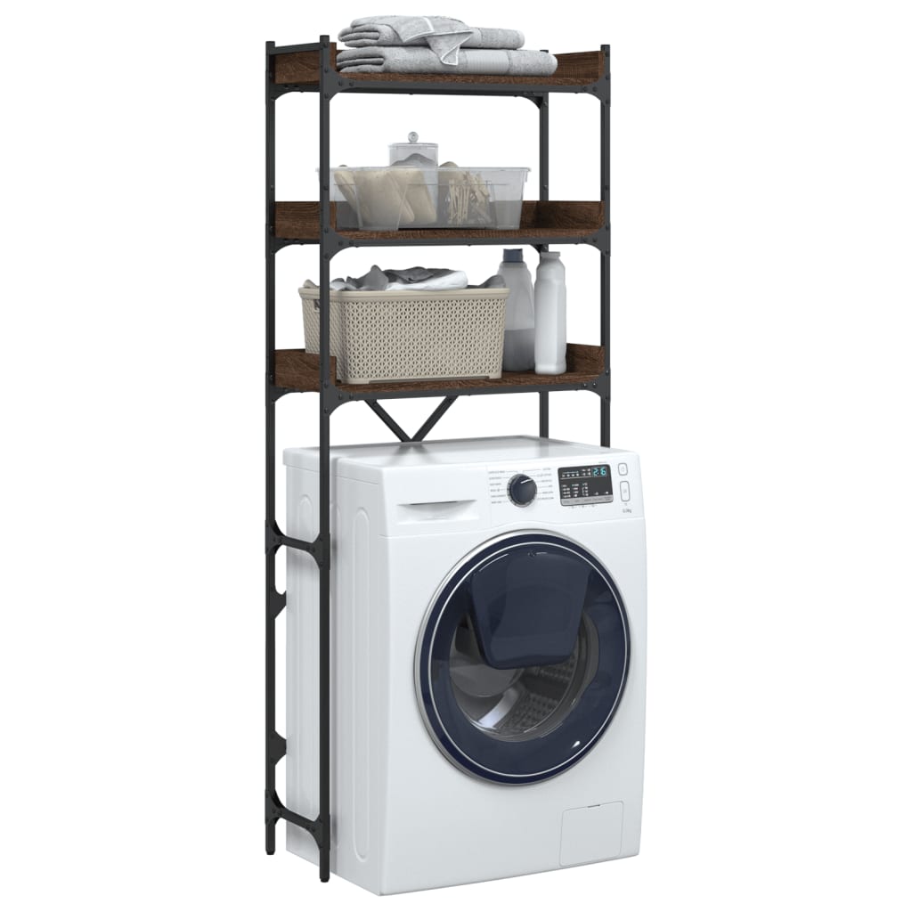vidaXL Waschmaschinenregal Braun Eichen-Optik 67x25x163 cm