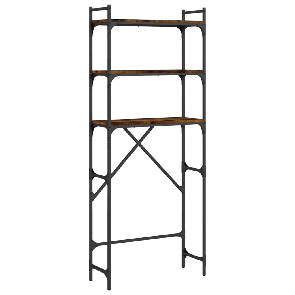 vidaXL Waschmaschinenregal Räuchereiche 67x25x163 cm Holzwerkstoff