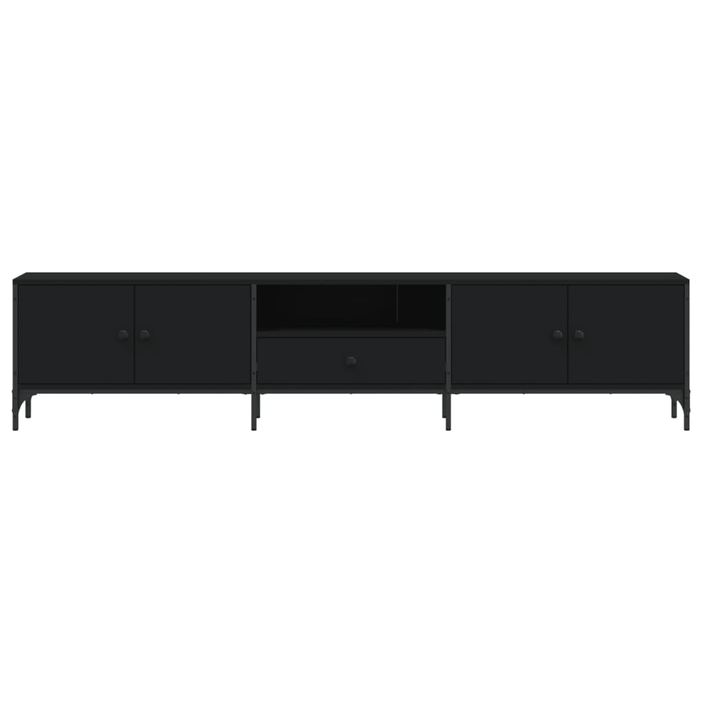 vidaXL TV-Schrank mit Schublade Schwarz 200x25x44 cm Holzwerkstoff