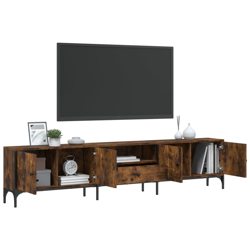 vidaXL TV-Schrank mit Schublade Räuchereiche 200x25x44cm Holzwerkstoff