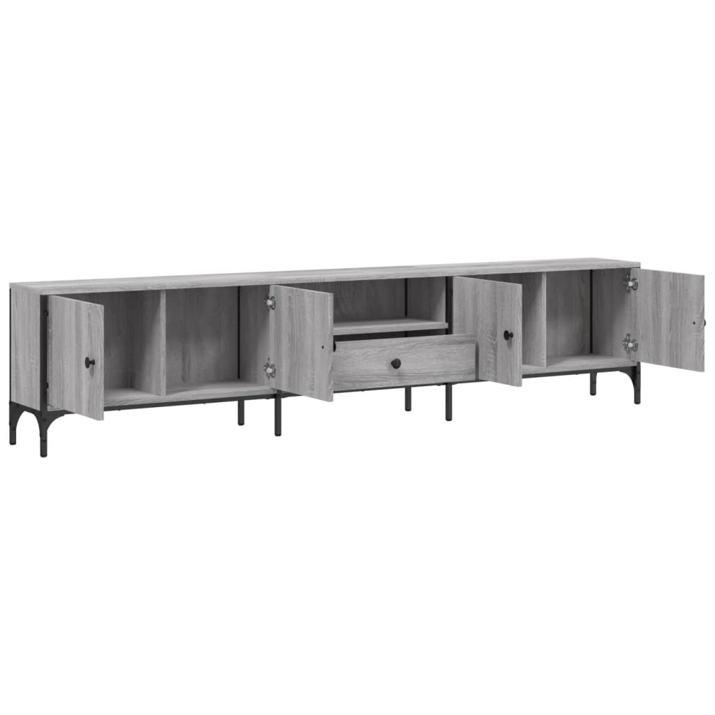 vidaXL TV-Schrank mit Schublade Grau Sonoma 200x25x44 cm Holzwerkstoff