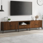 vidaXL TV-Schrank mit Schublade Braun Eiche 200x25x44 cm Holzwerkstoff