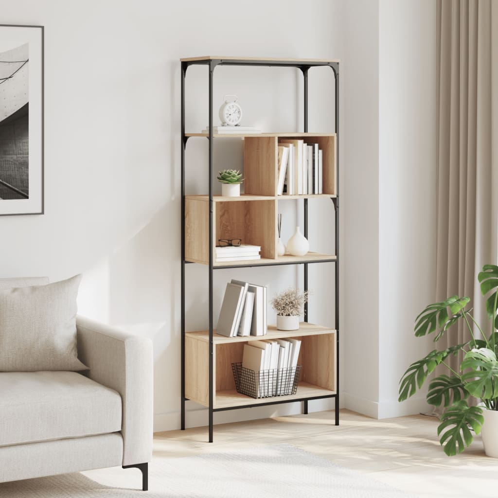 vidaXL Bücherregal 5 Böden Sonoma-Eiche 76x33x188,5 cm Holzwerkstoff