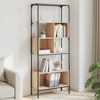 vidaXL Bücherregal 5 Böden Sonoma-Eiche 76x33x188,5 cm Holzwerkstoff