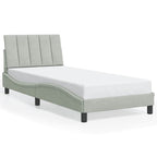 vidaXL Bettgestell ohne Matratze "Hanko" Hellgrau 80x200 cm Samt
