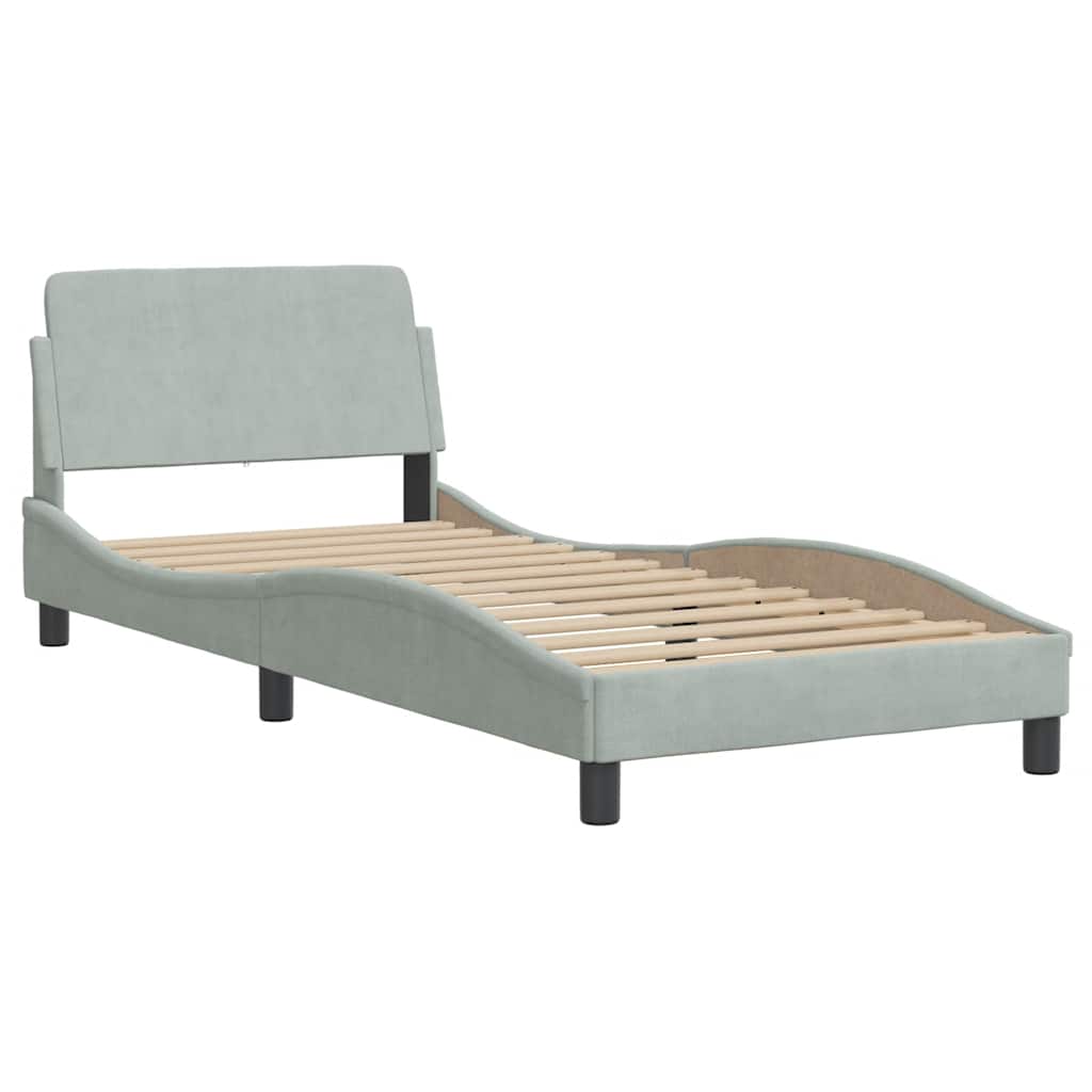 vidaXL Bettgestell ohne Matratze "Hanko" Hellgrau 80x200 cm Samt