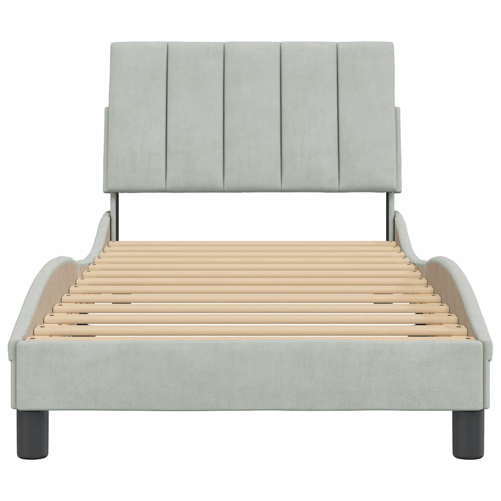 vidaXL Bettgestell ohne Matratze "Hanko" Hellgrau 80x200 cm Samt