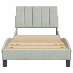 vidaXL Bettgestell ohne Matratze "Hanko" Hellgrau 80x200 cm Samt