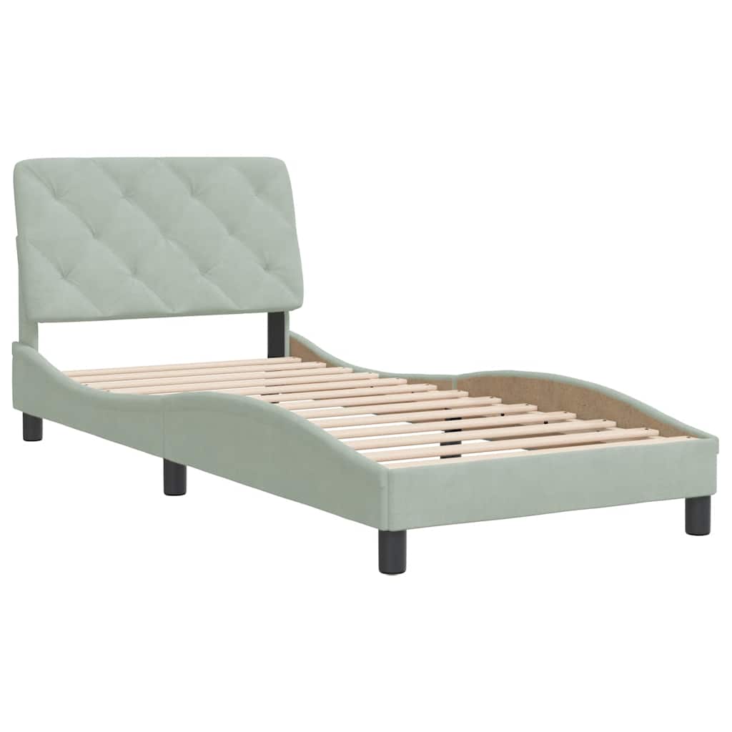 vidaXL Bettgestell ohne Matratze Hellgrau 80x200 cm Samt