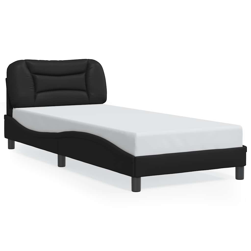 vidaXL Bettgestell ohne Matratze "Hvar" Schwarz 80x200 cm Kunstleder