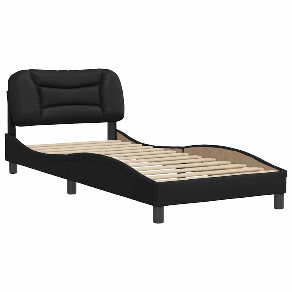 vidaXL Bettgestell ohne Matratze "Hvar" Schwarz 80x200 cm Kunstleder