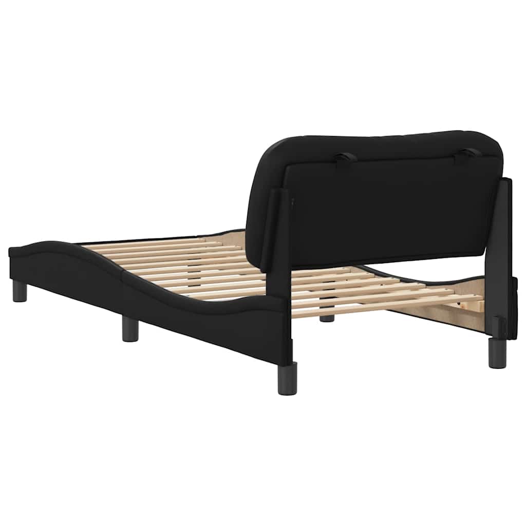 vidaXL Bettgestell ohne Matratze "Hvar" Schwarz 80x200 cm Kunstleder