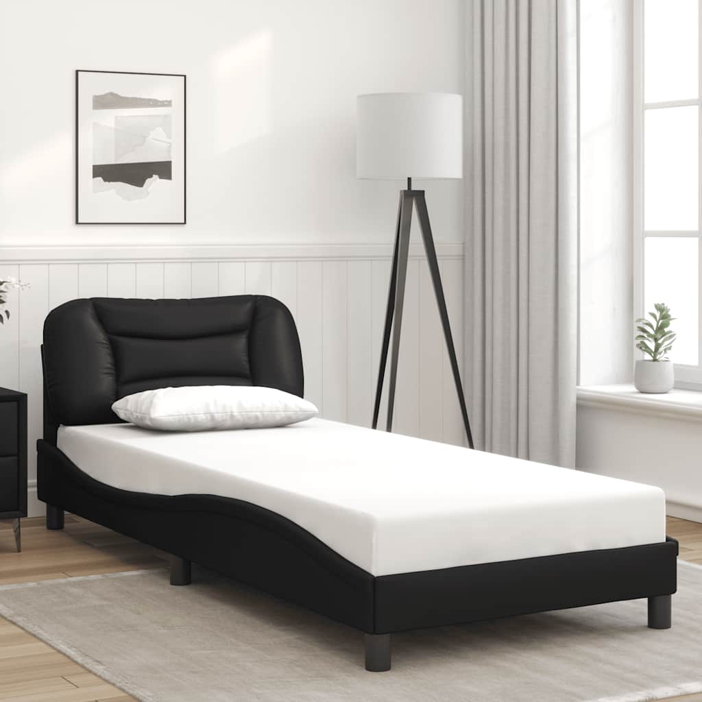 vidaXL Bettgestell ohne Matratze "Hvar" Schwarz 80x200 cm Kunstleder