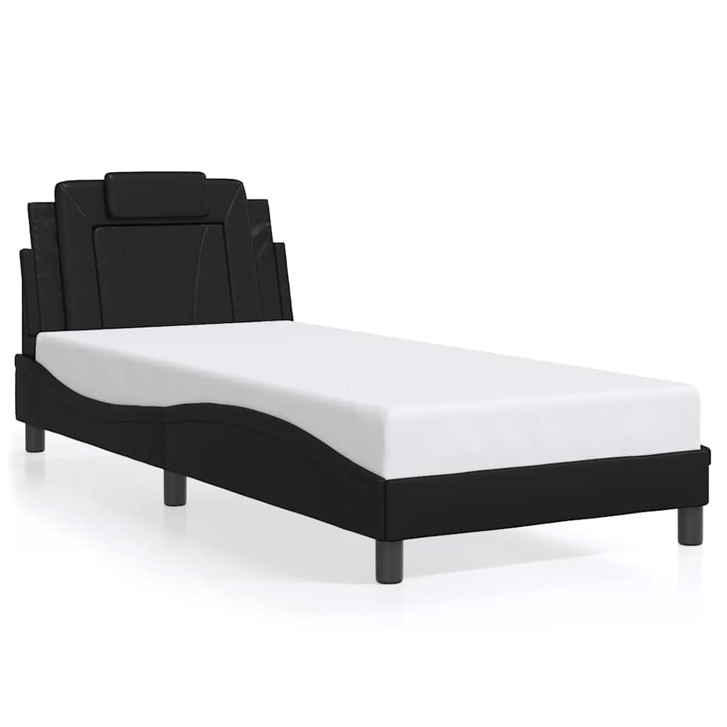 vidaXL Bettgestell "Viana" ohne Matratze Schwarz 80x200 cm Kunstleder