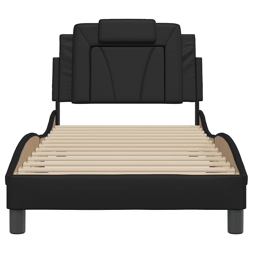 vidaXL Bettgestell "Viana" ohne Matratze Schwarz 80x200 cm Kunstleder
