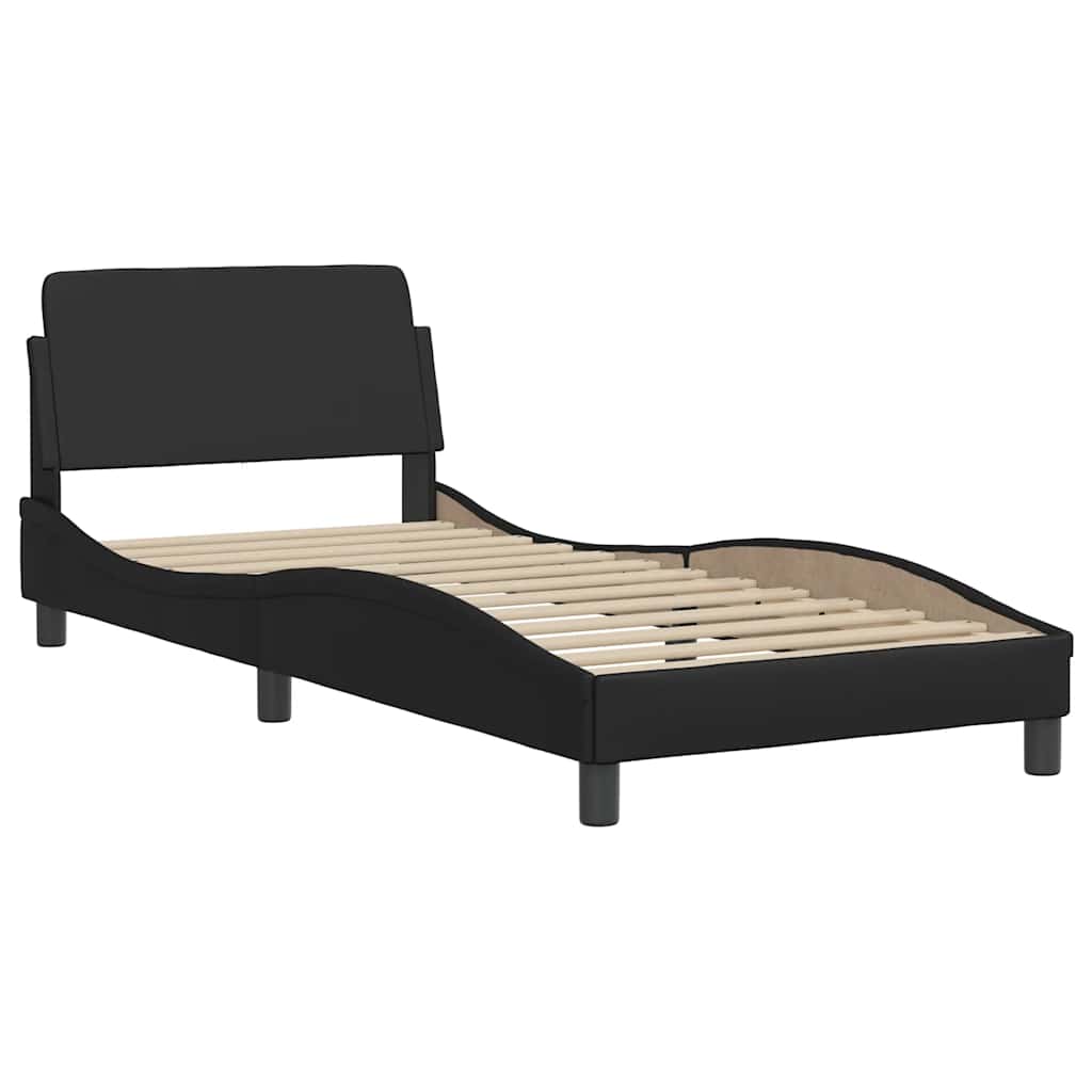 vidaXL Bettgestell "Viana" ohne Matratze Schwarz 80x200 cm Kunstleder