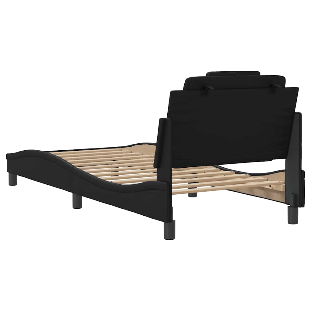 vidaXL Bettgestell "Viana" ohne Matratze Schwarz 80x200 cm Kunstleder