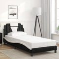 vidaXL Bettgestell "Viana" ohne Matratze Schwarz und Weiß 80x200 cm Kunstleder