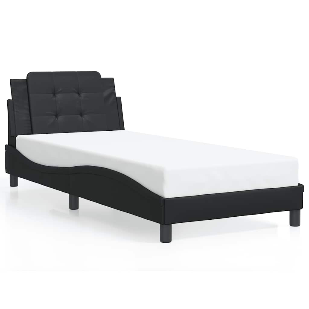 vidaXL Bettgestell ohne Matratze "Zadar" Schwarz 80x200 cm Kunstleder