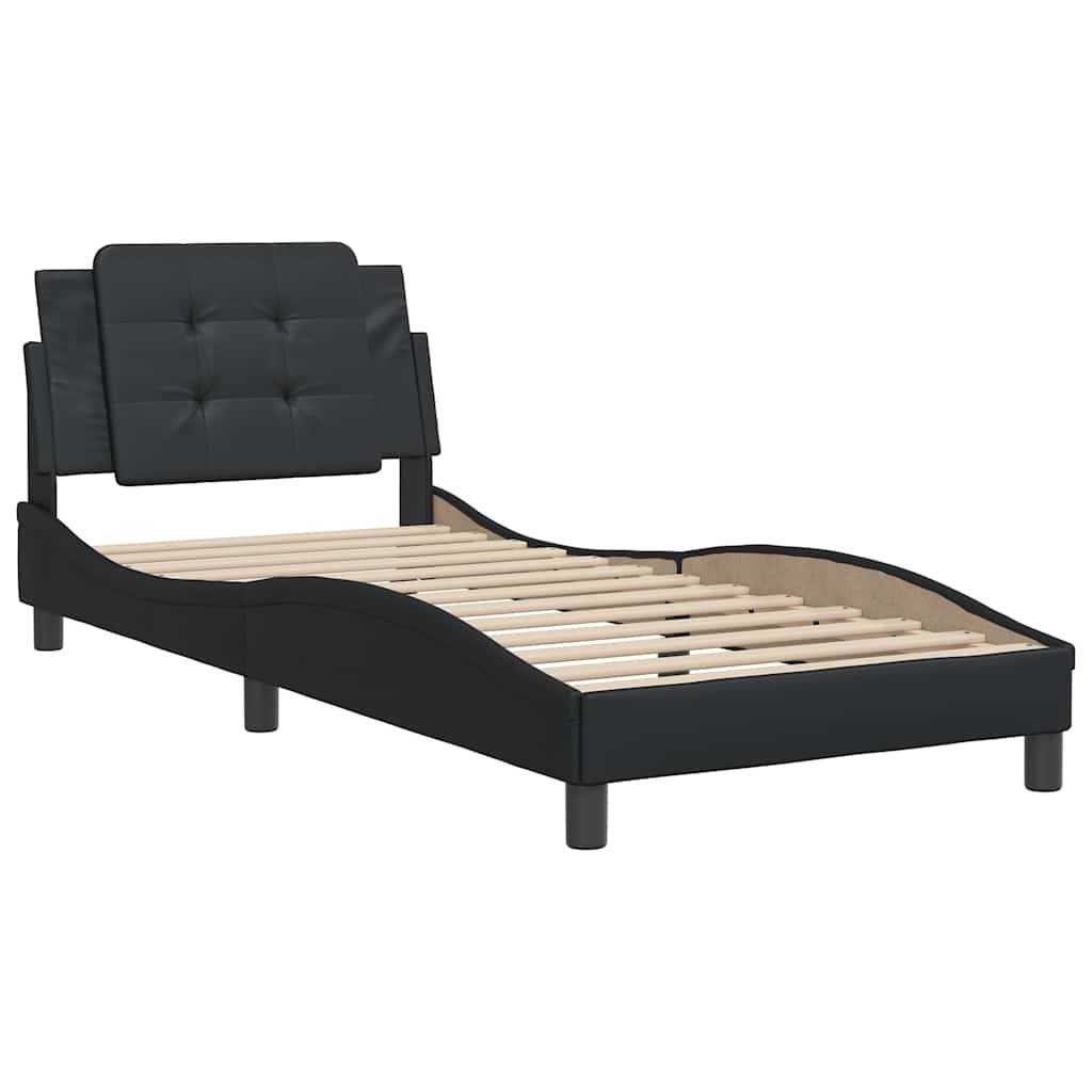 vidaXL Bettgestell ohne Matratze "Zadar" Schwarz 80x200 cm Kunstleder