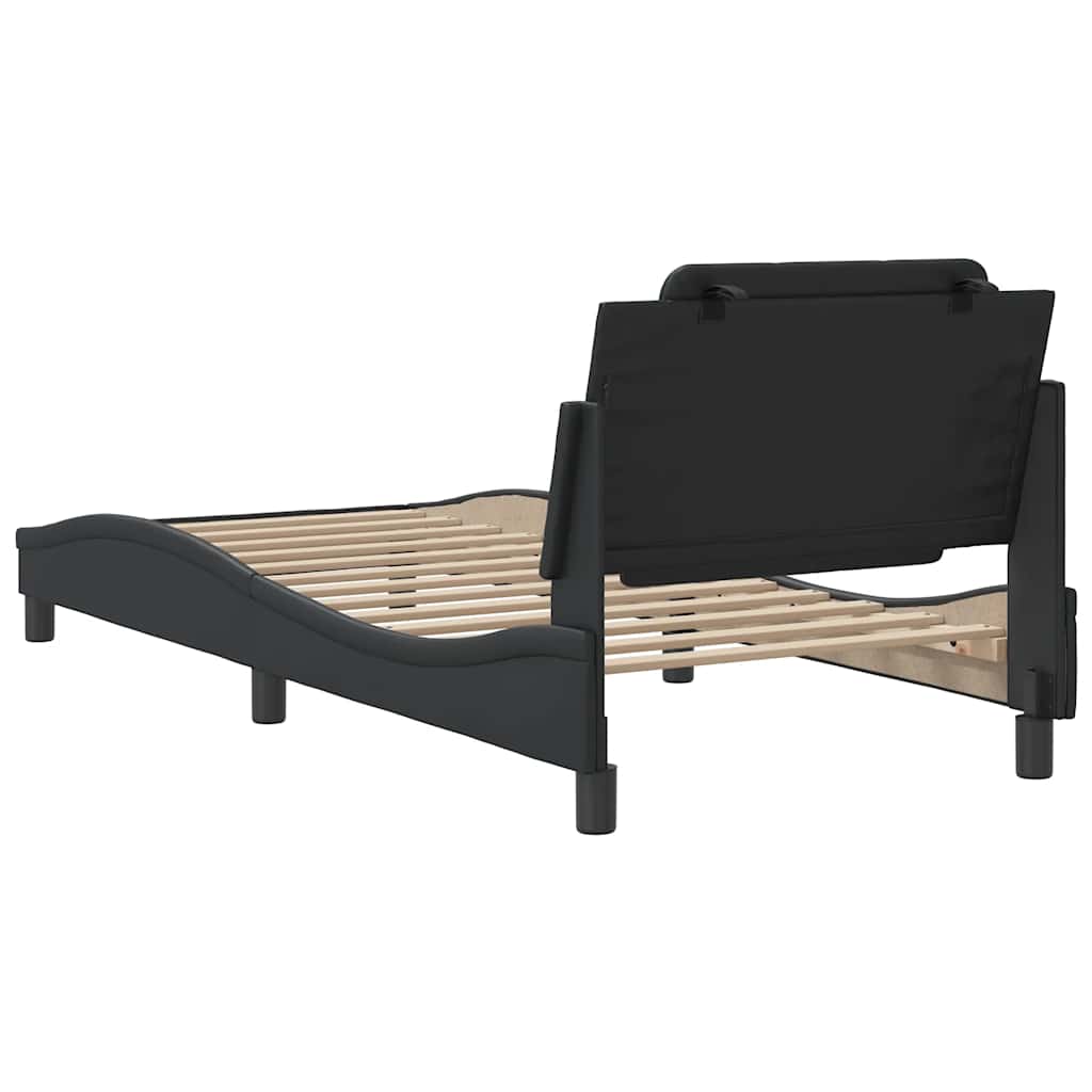vidaXL Bettgestell ohne Matratze "Zadar" Schwarz 80x200 cm Kunstleder