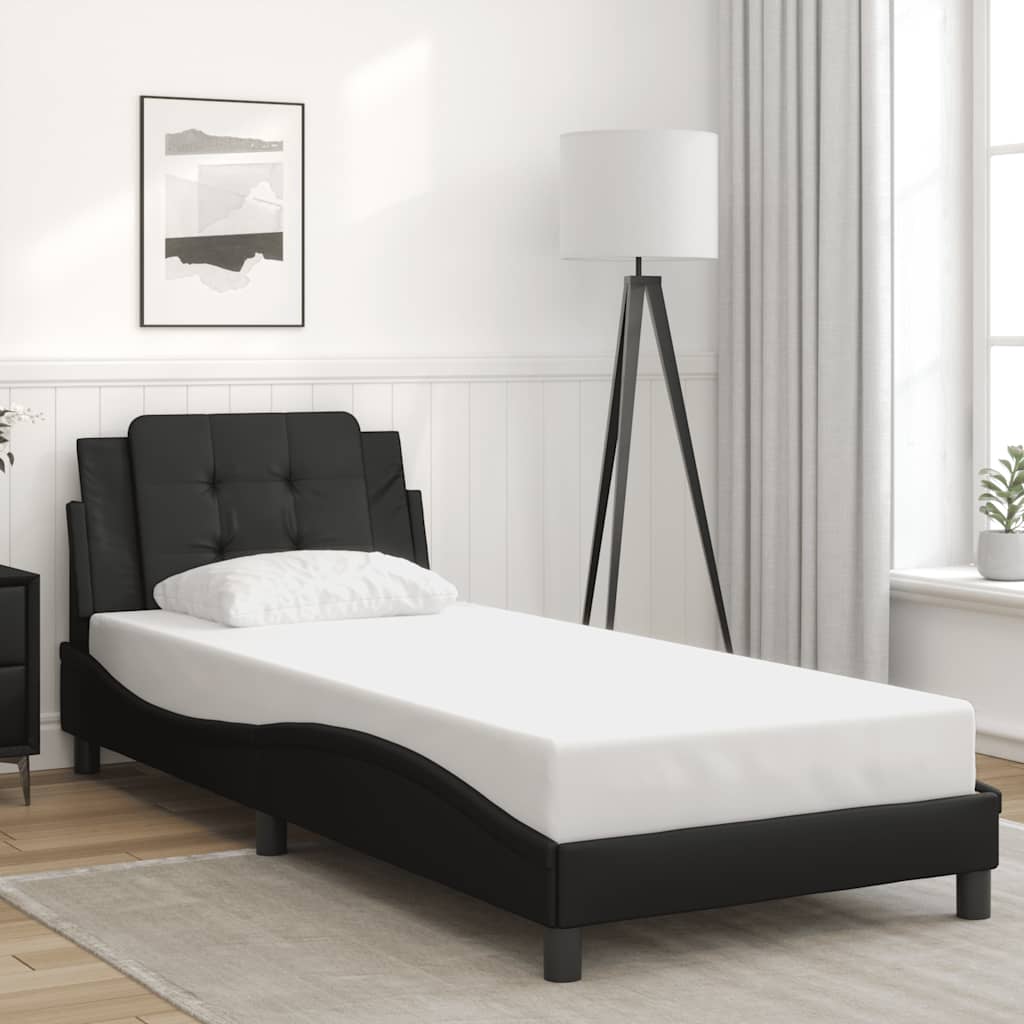 vidaXL Bettgestell ohne Matratze "Zadar" Schwarz 80x200 cm Kunstleder