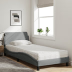 vidaXL Bett mit Matratze "Dover" Hellgrau 80x200 cm Stoff