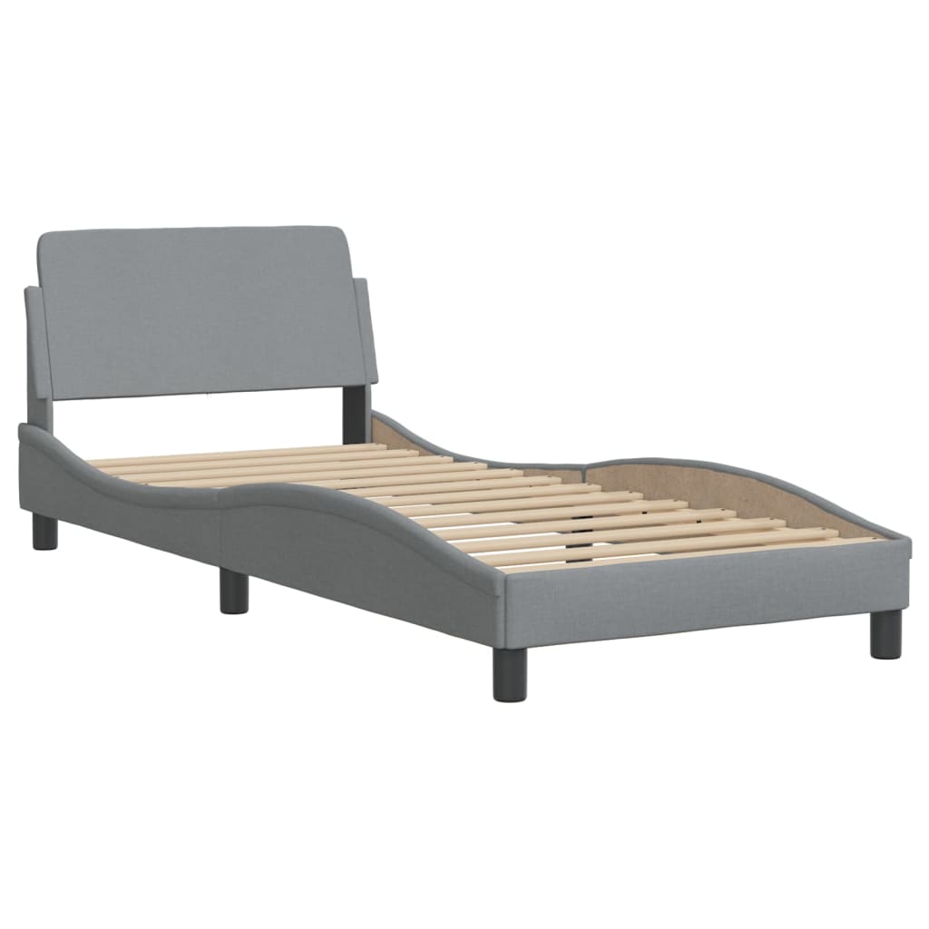 vidaXL Bett mit Matratze "Dover" Hellgrau 80x200 cm Stoff